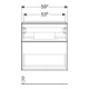 Geberit Waschtischunterschrank iCon 59,2x61,5x47,6cm, 2 L, Eiche/Gr. la. ma