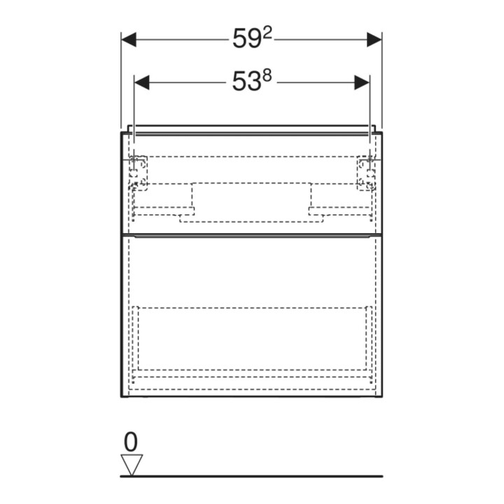 Geberit Waschtischunterschrank iCon 59,2x61,5x47,6cm, 2 L, Eiche/Gr. la. ma