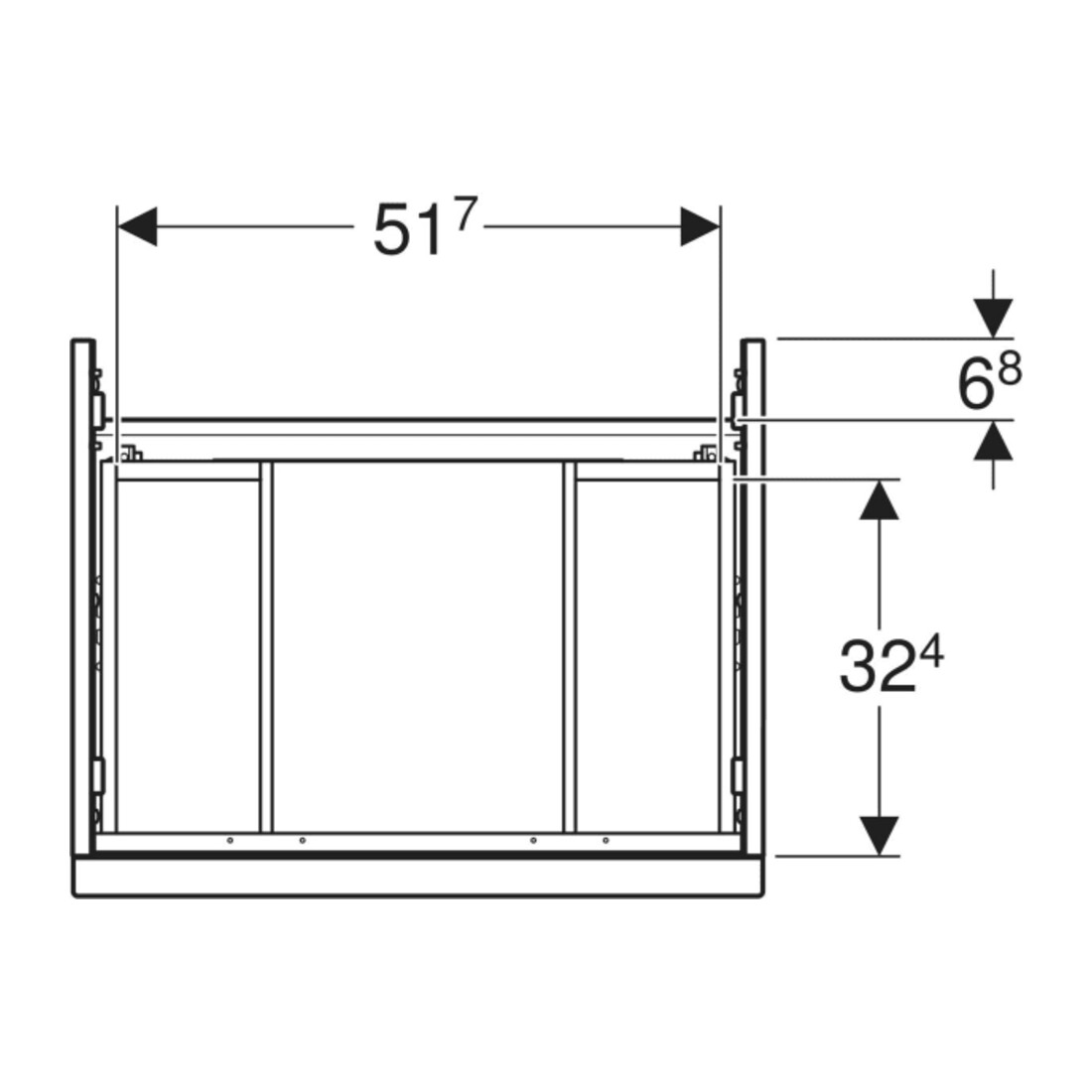 Geberit Waschtischunterschrank iCon 59,2x61,5x47,6cm, 2 L, sa hgl/Gr. sa ma