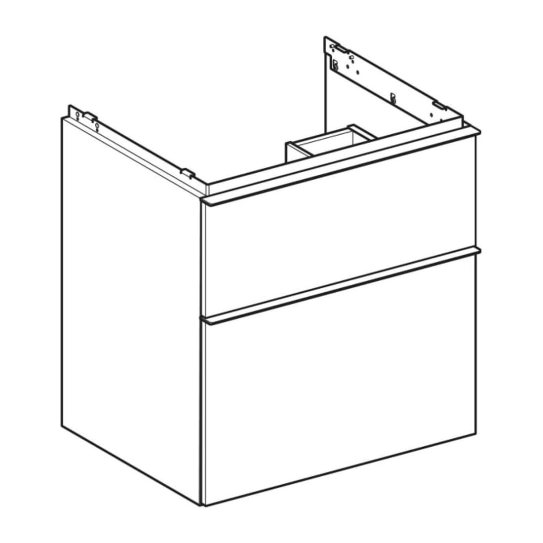 Geberit Waschtischunterschrank iCon 59,2x61,5x47,6cm, 2 L, w/lack. hochgl.