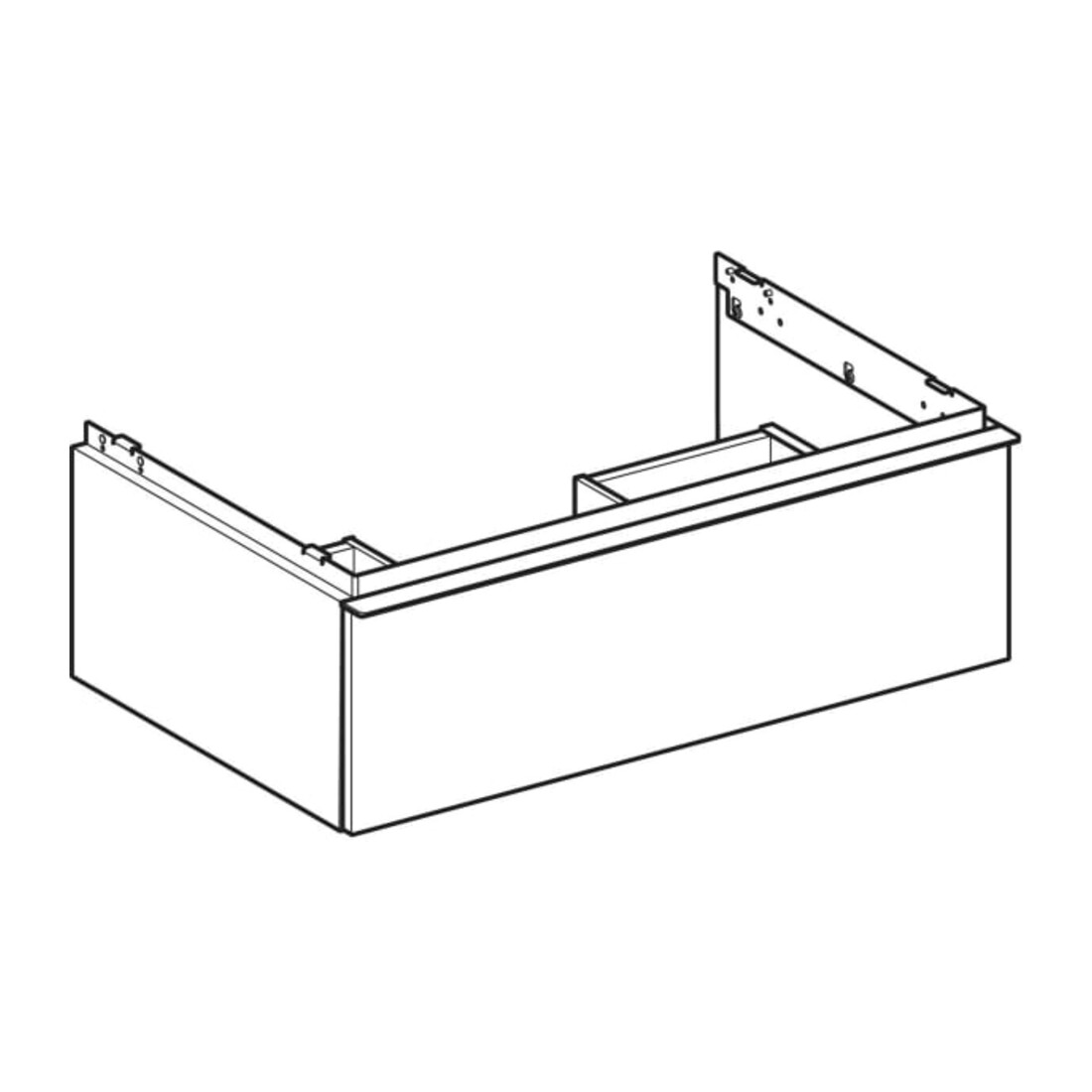Geberit Waschtischunterschrank iCon 74x24,7x47,6cm, Eiche/Griff lava matt