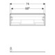 Geberit Waschtischunterschrank iCon 74x24,7x47,6cm, Eiche/Griff lava matt