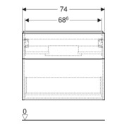 Geberit Waschtischunterschrank iCon 74x61,5x41,6cm, 2 L, Eiche/Gr. la. ma-5