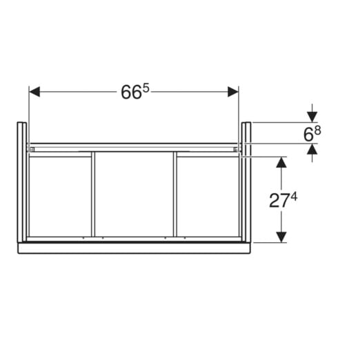 Geberit Waschtischunterschrank iCon 74x61,5x41,6cm, 2 Laden, la. m/la. matt