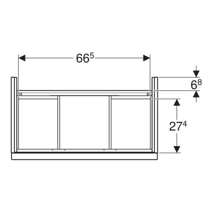 Geberit Waschtischunterschrank iCon 74x61,5x41,6cm, 2 Laden, w/lack. hochgl.
