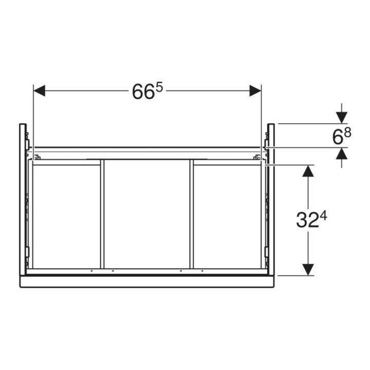 Geberit Waschtischunterschrank iCon 74x61,5x47,6cm, 2 L, Eiche/Gr. la. ma
