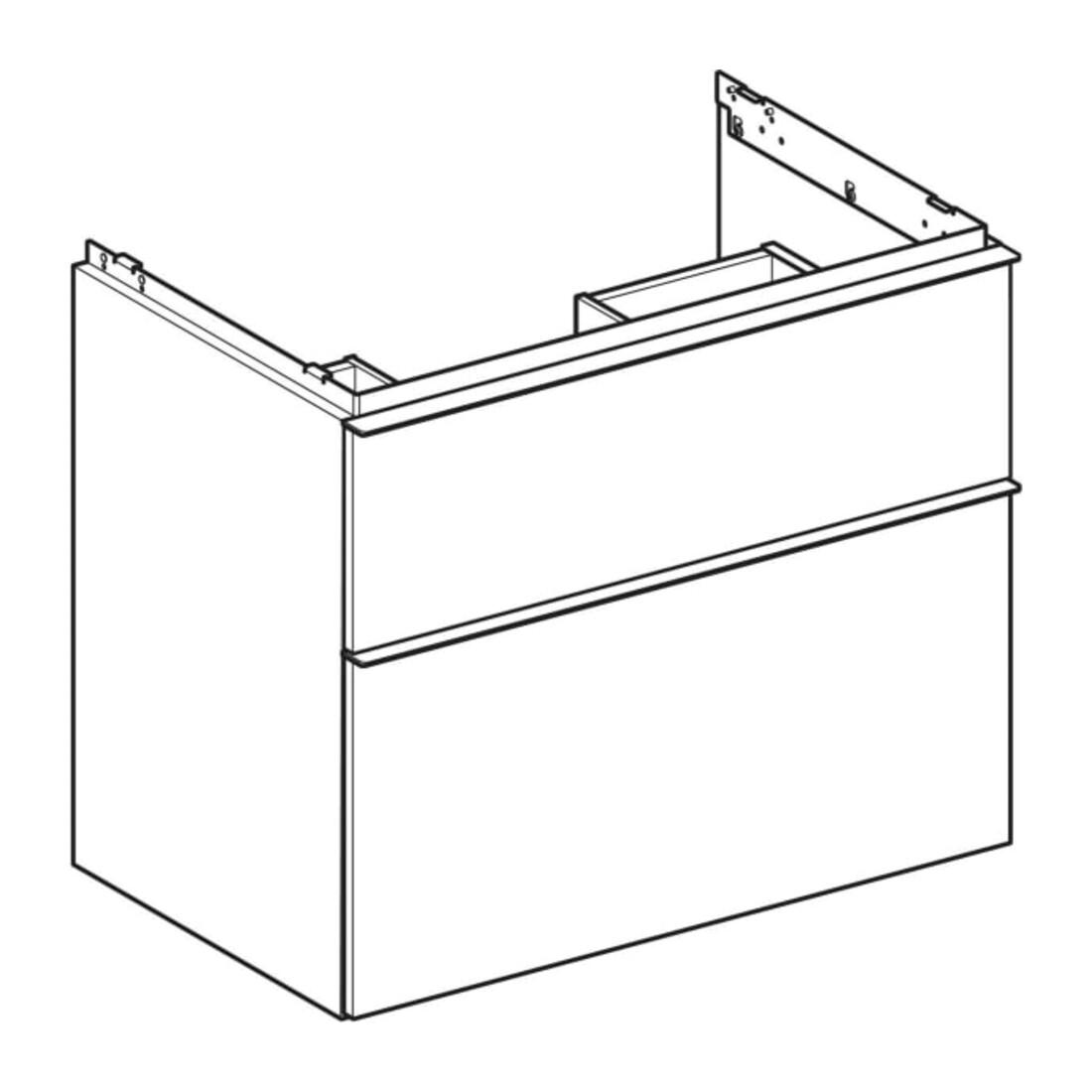 Geberit Waschtischunterschrank iCon 74x61,5x47,6cm, 2 L, we. ma/Gr we. ma