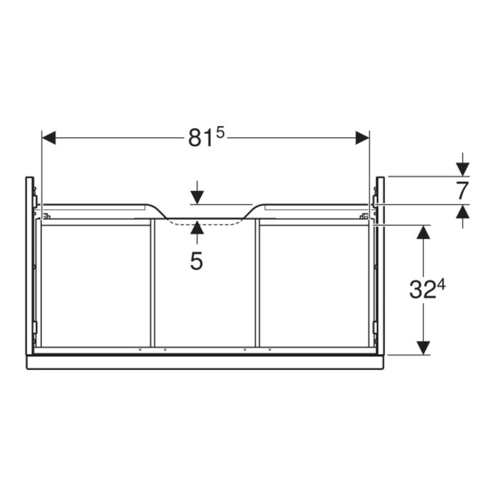 Geberit Waschtischunterschrank iCon 88,8x24,7x47,6cm, Eiche/Griff lava matt