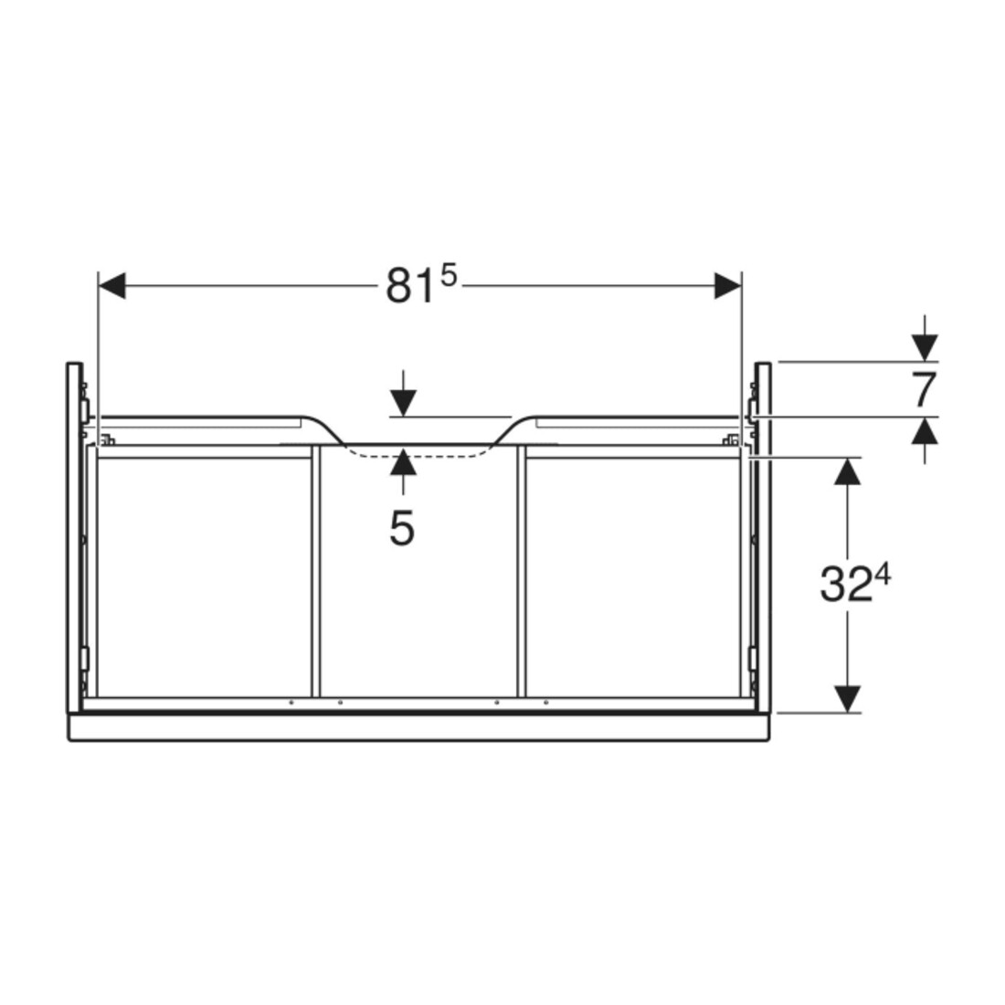 Geberit Waschtischunterschrank iCon 88,8x24,7x47,6cm, Eiche/Griff lava matt