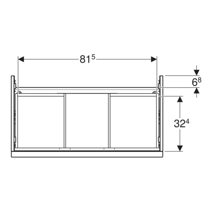 Geberit Waschtischunterschrank iCon 88,8x61,5x47,6cm, 2 L, Eiche/Gr. la. ma