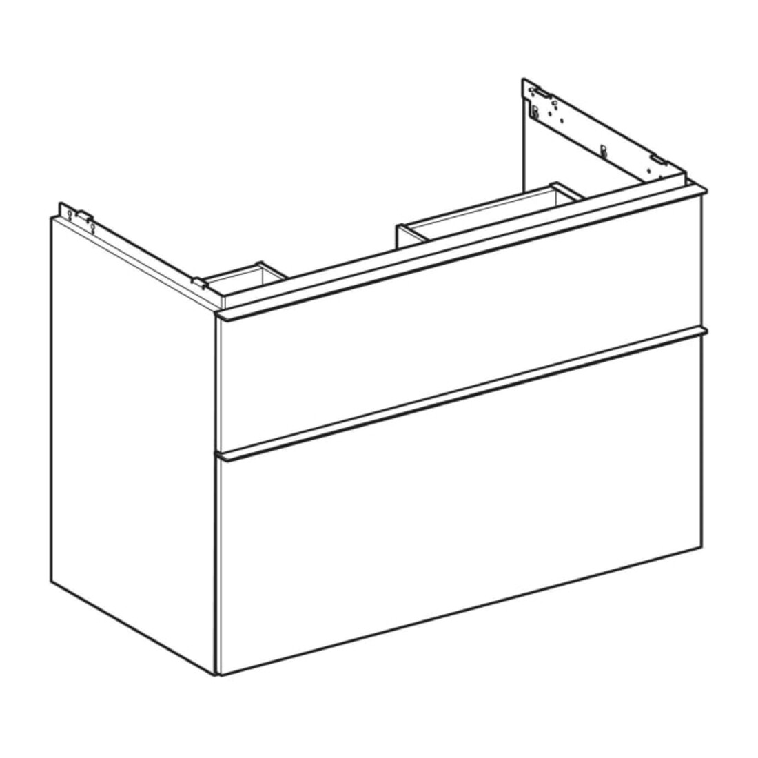 Geberit Waschtischunterschrank iCon 88,8x61,5x47,6cm, 2 Laden, la. m/la. ma