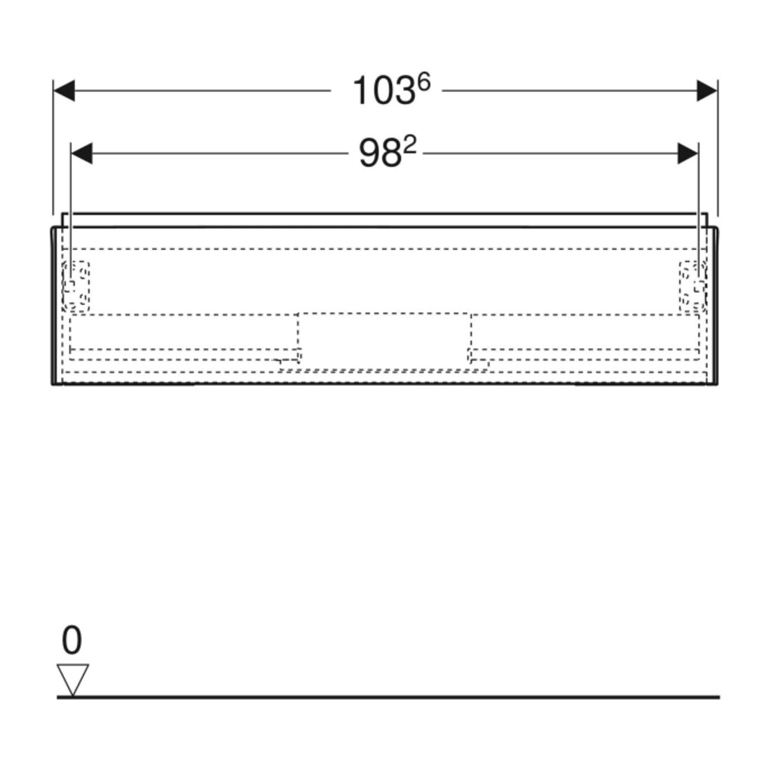 Geberit Waschtischunterschrank One 103,6x50,4x47cm, Eiche/Mela Holz, 1 L