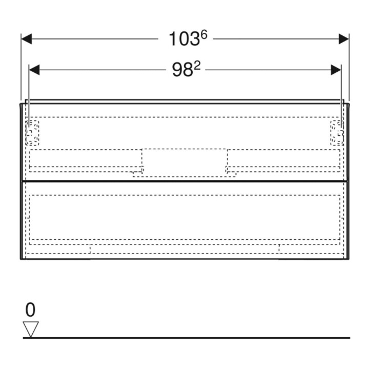 Geberit Waschtischunterschrank One 103,6x50,4x47cm, Eiche/Mela Holz, 2 L