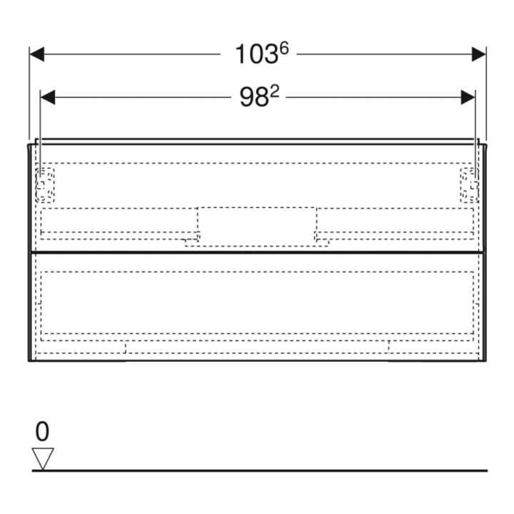 Geberit Waschtischunterschrank One 103,6x50,4x47cm, lava/lackiert m, 2 L