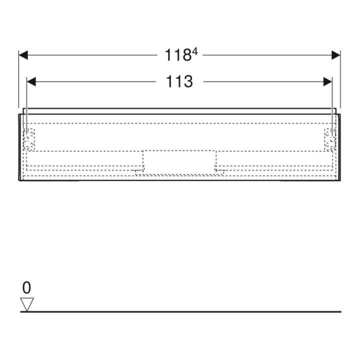 Geberit Waschtischunterschrank One 118,4x50,4x47cm, Eiche/Mela Holz, 1 L
