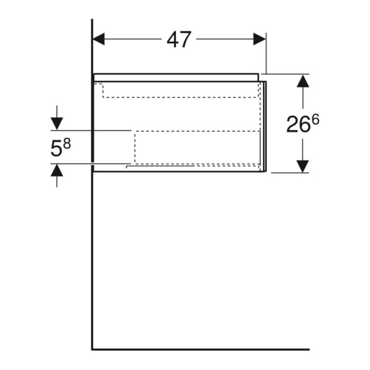 Geberit Waschtischunterschrank One 118,4x50,4x47cm, N hick./Mela Holz, 1 L