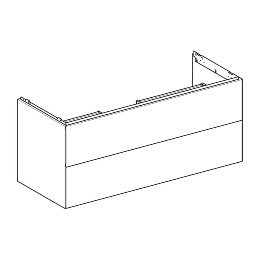 Geberit Waschtischunterschrank One 118,4x50,4x47cm, sand-grau/l hg, 2 Laden