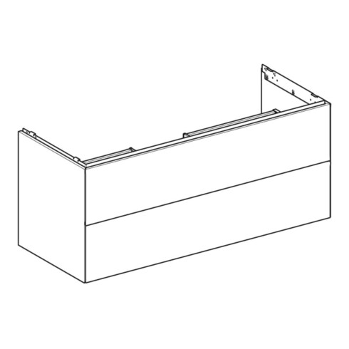 Geberit Waschtischunterschrank One 118,4x50,4x47cm, sand-grau/l hg, 2 Laden
