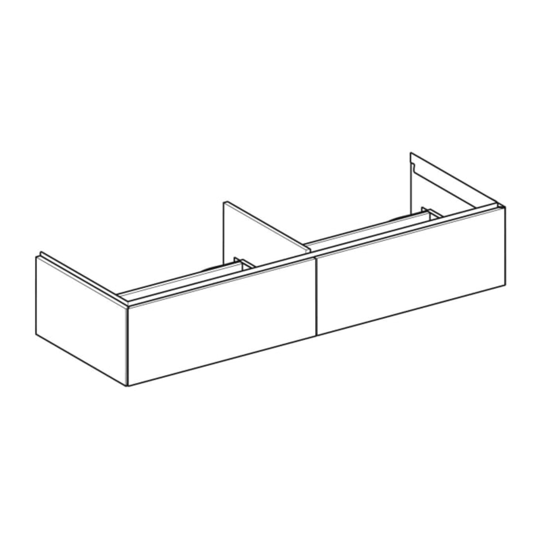Geberit Waschtischunterschrank One 133,2x50,4x47cm, 2 L, w/lack. hochgl.