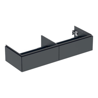 Geberit Waschtischunterschrank One 133,2x50,4x47cm, 2 Laden, matt-schwarz