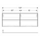 Geberit Waschtischunterschrank One 133,2x50,4x47cm, 4 L, Eiche/Mela Holzst.