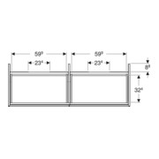 Geberit Waschtischunterschrank One 133,2x50,4x47cm, 4 L, sand-grau/l hg-4