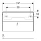Geberit Waschtischunterschrank One 2 Laden, we. hochglanz, 74,5x46,5x39,6cm-2