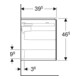 Geberit Waschtischunterschrank One 2 Laden, we. hochglanz, 74,5x46,5x39,6cm