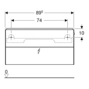Geberit Waschtischunterschrank One 2 Laden, we. hochglanz, 89,5x46,5x39,6cm-5