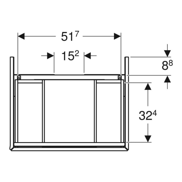 Geberit Waschtischunterschrank One 59,2x50,4x47cm, Eiche/Mela Holz, 2 Laden