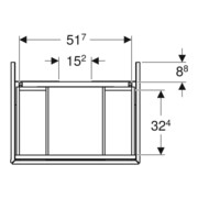 Geberit Waschtischunterschrank One 59,2x50,4x47cm, w/lack. hochgl., 2 Laden-5
