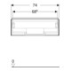 Geberit Waschtischunterschrank One 74x50,4x47cm, Eiche/Mela Holz, 1 Laden