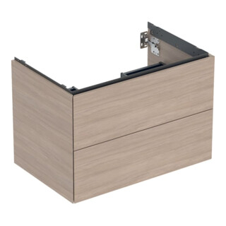 Geberit Waschtischunterschrank One 74x50,4x47cm, Eiche/Mela Holz, 2 Laden