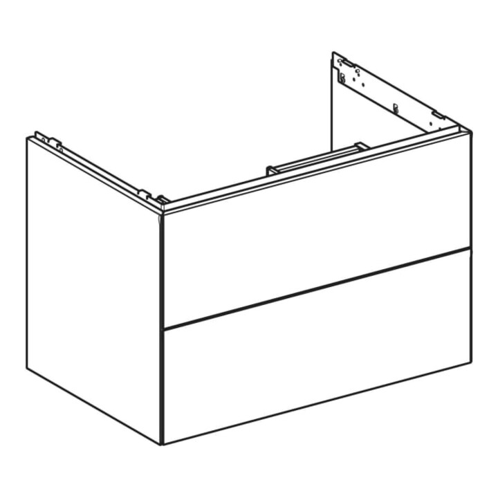 Geberit Waschtischunterschrank One 74x50,4x47cm, Eiche/Mela Holz, 2 Laden