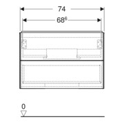 Geberit Waschtischunterschrank One 74x50,4x47cm, greige/lackiert m, 2 Laden-5