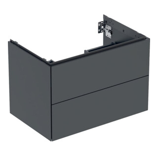 Geberit Waschtischunterschrank One 74x50,4x47cm, matt-schwarz, 2 Schubladen