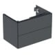Geberit Waschtischunterschrank One 74x50,4x47cm, matt-schwarz, 2 Schubladen-1