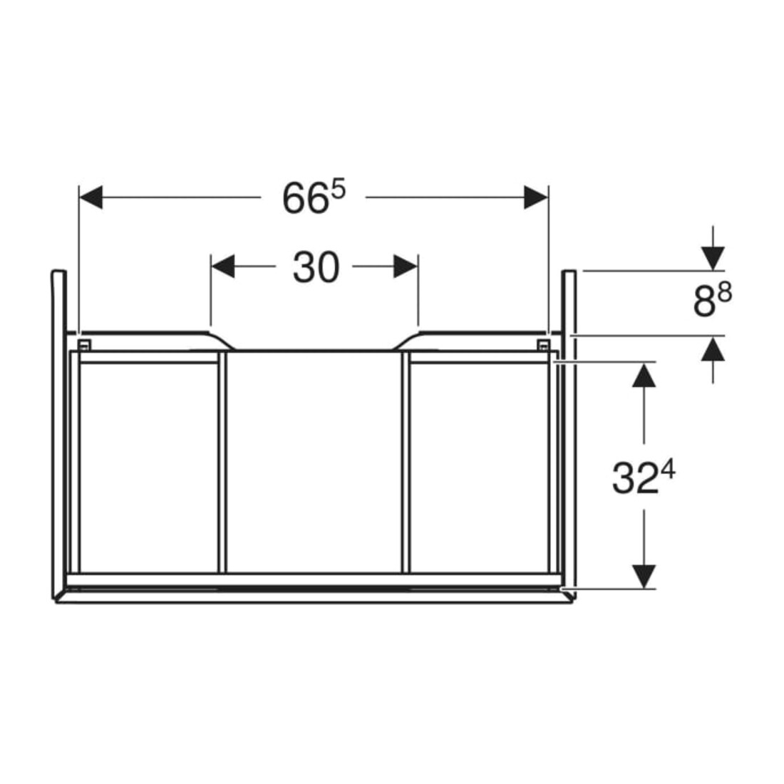 Geberit Waschtischunterschrank One 74x50,4x47cm, sand-grau/l hg, 1 Laden