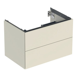 Geberit Waschtischunterschrank One 74x50,4x47cm, sand-grau/l hg, 2 Laden