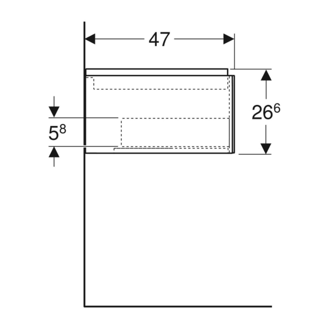 Geberit Waschtischunterschrank One 74x50,4x47cm, w/lack. matt, 1 Schubladen