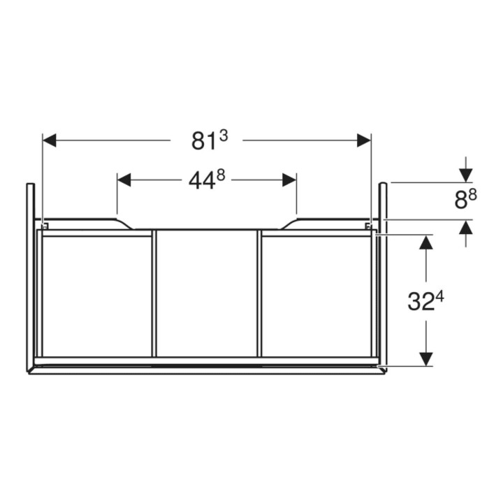 Geberit Waschtischunterschrank One 88,8x50,4x47cm, Eiche/Mela Holz, 1 Laden