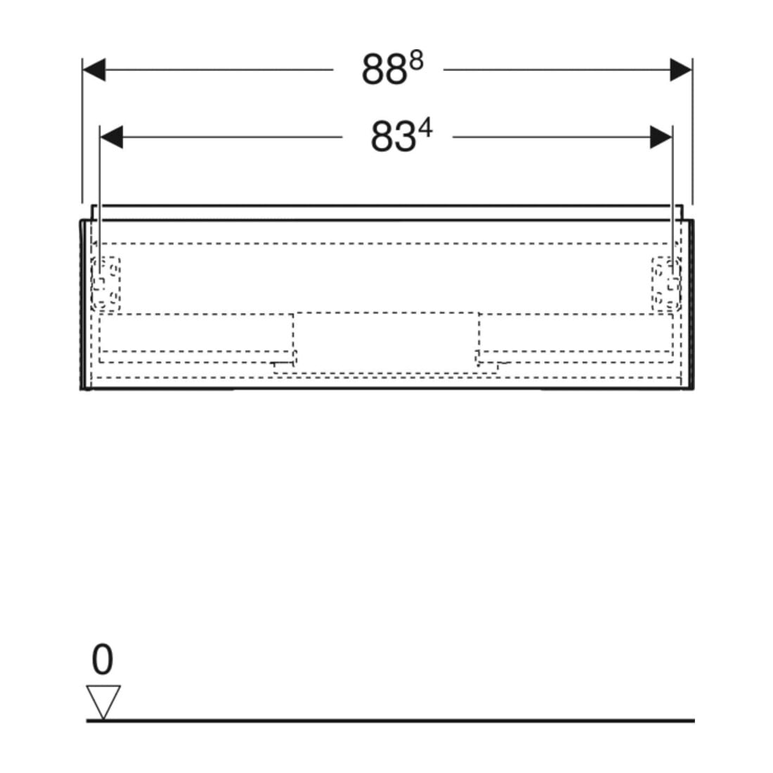 Geberit Waschtischunterschrank One 88,8x50,4x47cm, Eiche/Mela Holz, 1 Laden