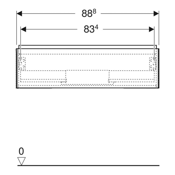 Geberit Waschtischunterschrank One 88,8x50,4x47cm, greige/lackiert m, 1 L