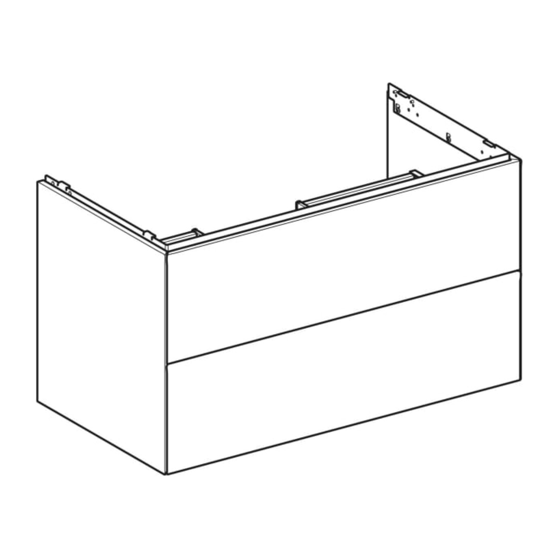 Geberit Waschtischunterschrank One 88,8x50,4x47cm, greige/lackiert m, 2 L