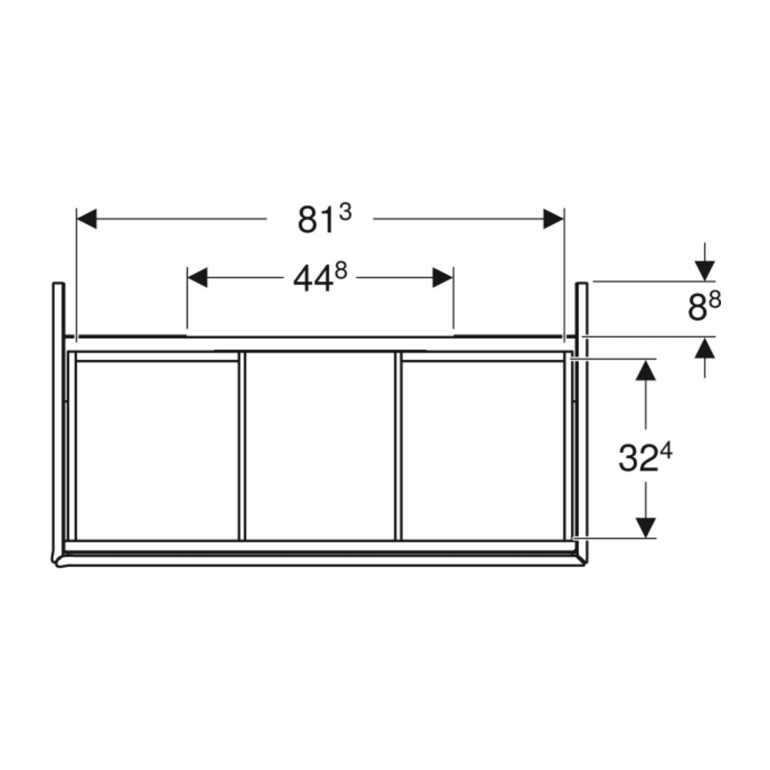 Geberit Waschtischunterschrank One 88,8x50,4x47cm, w/lack. ma, 2 Schubladen