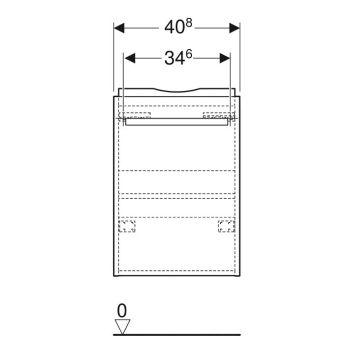 Geberit Waschtischunterschrank Renova Compact 40,8x60,5x23,1cm, 1 T, k, w/l hochgl.