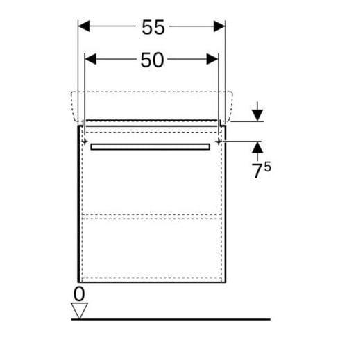 Geberit Waschtischunterschrank Renova Compact 55x60,4x36,7cm, 1 Tür, weiß hochglanz