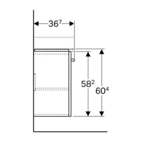 Geberit Waschtischunterschrank Renova Compact 55x60,4x36,7cm, 1 Tür, weiß hochglanz