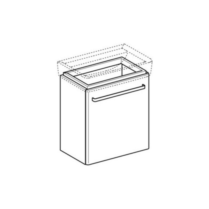 Geberit Waschtischunterschrank Renova Compact 55x60,4x36,7cm, 1 Tür, weiß hochglanz