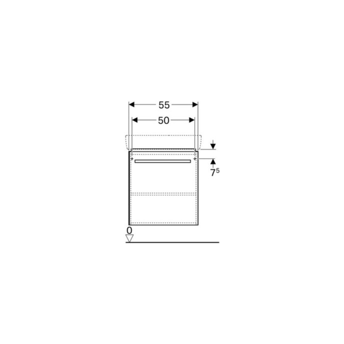Geberit Waschtischunterschrank Renova Compact 55x60,4x36,7cm, 1 Tür, weiß hochglanz